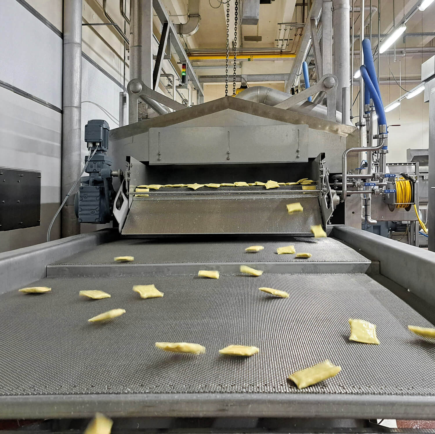 Continuous cooking system for „Meat Ravioli”