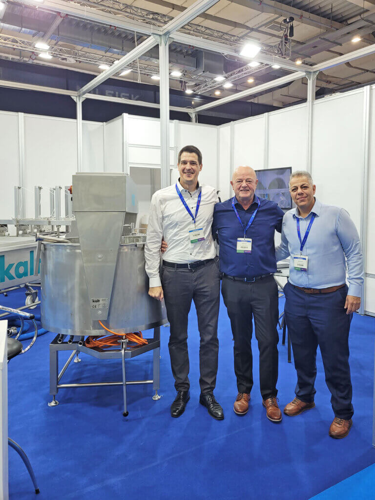 Staff of Kalt Cheese Technology and Staedler Automation Staff at FoodTech 2025 in Greece