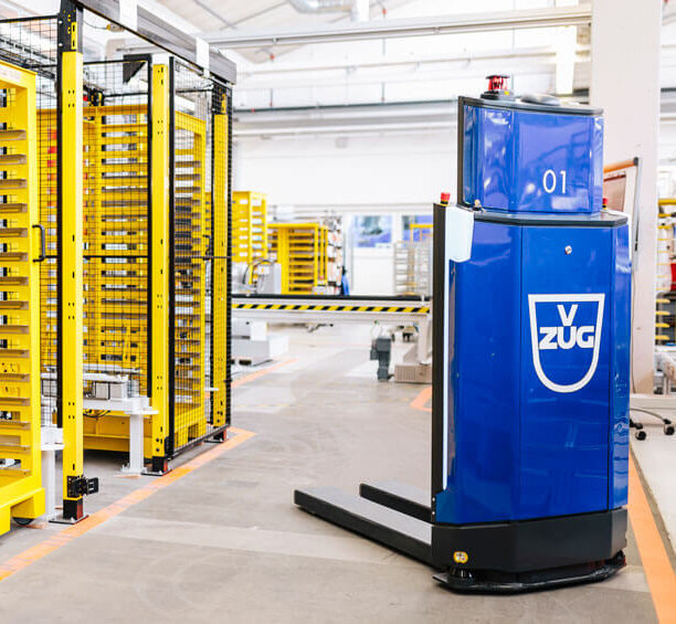 Mobile Robotik - Fahrerlose Transportsysteme (FTS) von V-ZUG umgesetzt durch Staedler Automation